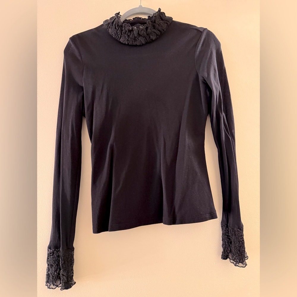 Black top with lace embellishment